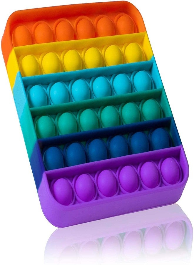 AIMERS Pop it Fidget Toy, Pop Its Push Pop Bubble Sensory Fidget Toy, Rainbow Pop it Square for Reduce Stress and Anxiety Relief Toys - Image 1